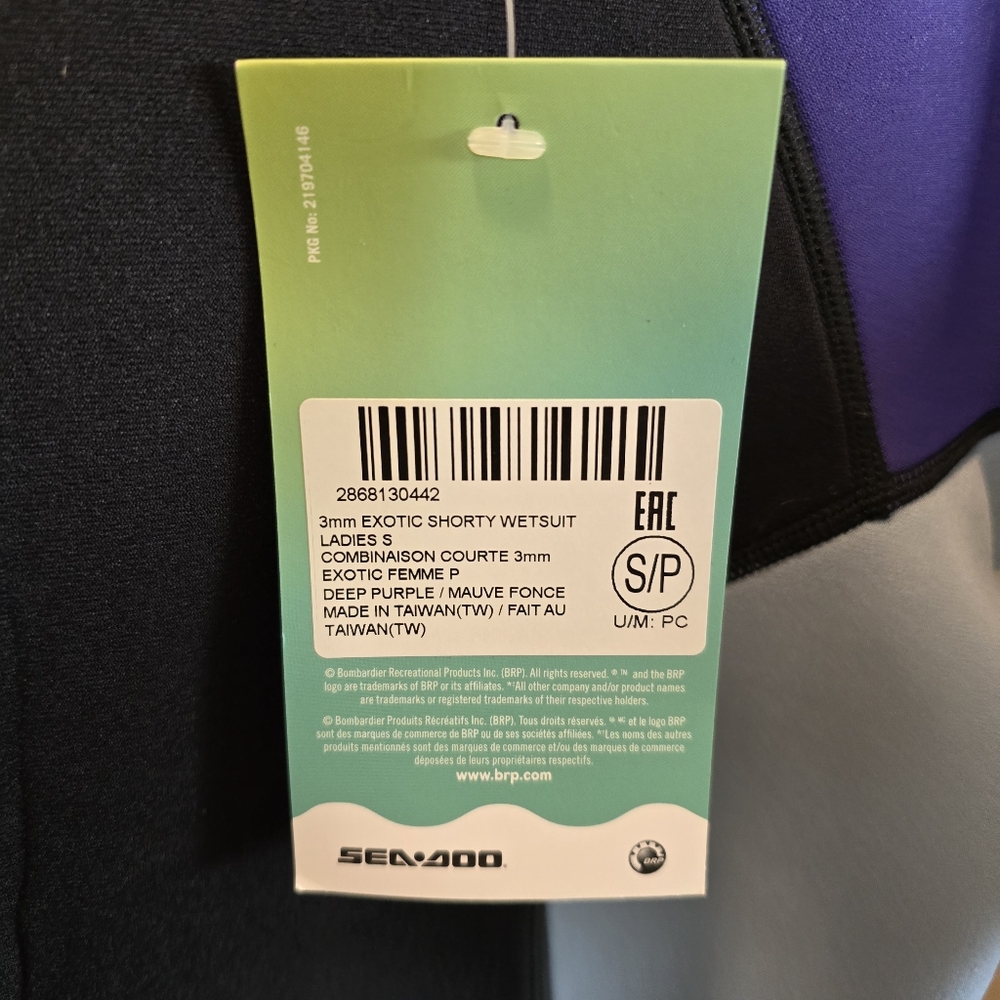 NWT Seadoo Women's 3MM Shorty Wetsuit - Black Blue Purple Small - Picture 4 of 11
